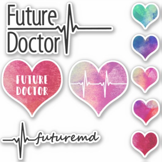 Future Doctor - Hart - Sticker Collectie (Voorkant)