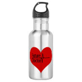 Future Doctor Red EKG Heart Waterfles (Voorkant)