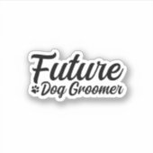 Future Dog Groomer Sticker (Voorkant)