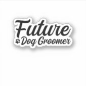 Future Dog Groomer Sticker (Voorkant)