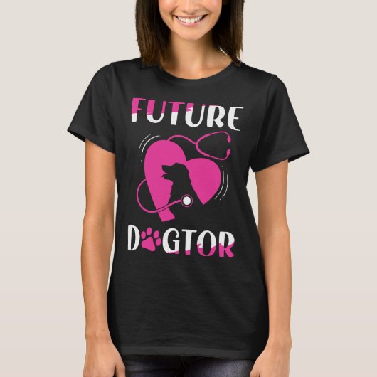 Future Dogtor Cute Aspiring Veterinarian T-shirt (Voorkant)