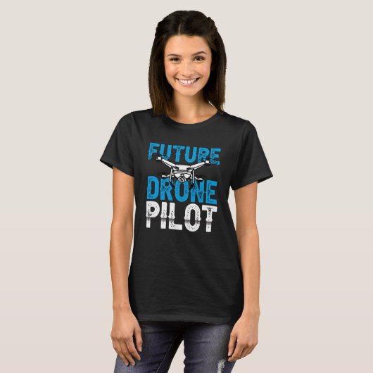 Future Drone Pilot Idee voor Videograaf T-shirt (Voorkant volledig)