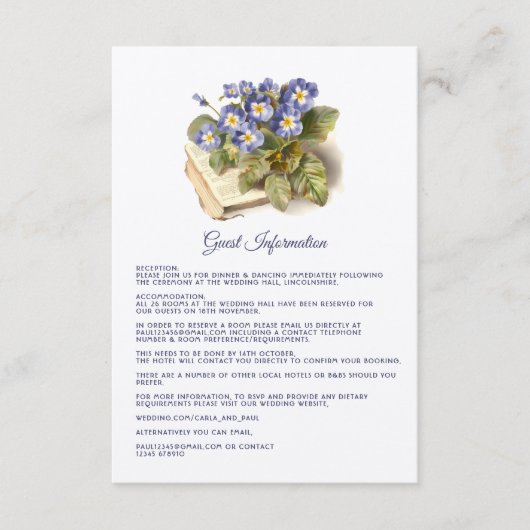 Future Dusk Common Evening Primrose Gast Details Informatiekaartje (Voorkant)