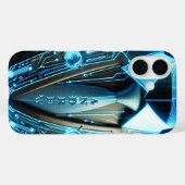 Future Elegance – 4D Necktie iPhone 16 Hoesje (Achterkant (horizontaal))