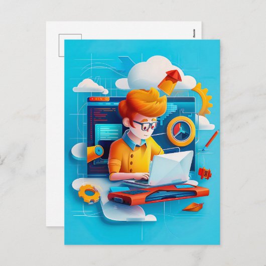 Future Engineer Dream voor kinderen Feestdagenkaart (Voorkant / Achterkant)