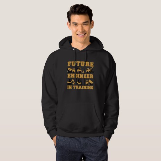 Future Engineer in Training cute construction Kids Hoodie (Voorkant volledig)