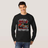 Future Firefighter Fireman Fire Truck Car Kids Boy T-shirt (Voorkant volledig)