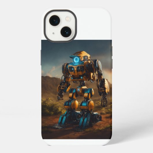 "Future Forge: De Wereld van Machines" iPhone Hoesje (Achterkant)