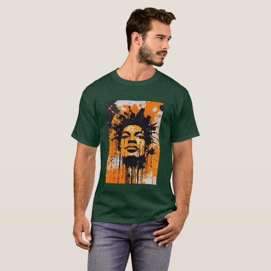 "Future Fusion: Basquiat-geïnspireerde Blaze – hig T-shirt (Voorkant volledig)