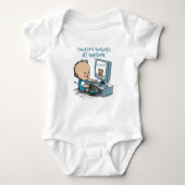 "Future Genius: AI Powered" Funny Baby geeft Baby Romper (Voorkant)
