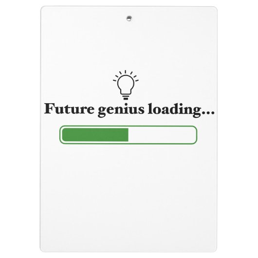 Future Genius Loading – Inspirerend technologie en Klembord (Achterkant)