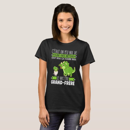 Future Gift Big Brother Announcement Dinosaur Gift T-shirt (Voorkant volledig)