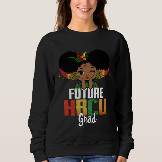 Future HBCU Grad Afro African Black Girls Kid Futu Trui (Voorkant)