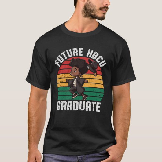 Future HBCU Grad History Black College Youth Black T-shirt (Voorkant)