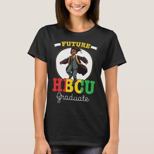 Future HBCU Grad History Black College Youth Black T-shirt (Voorkant)