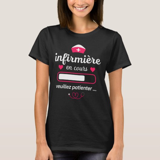 Future Infirmière Étudiante Infirmière En Cours T-shirt (Voorkant)