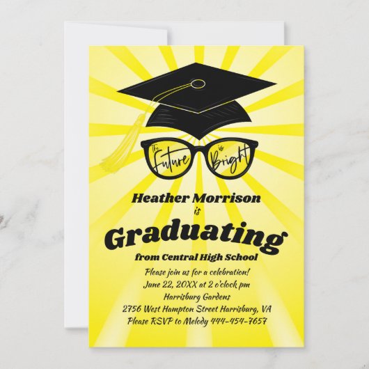 Future is Bright Graduation Party Invitation Kaart (Voorkant)
