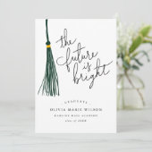 Future is Bright Quote Green Tassel Afstuderen Kaart (Staand voorkant)