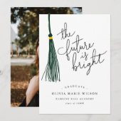 Future is Bright Quote Green Tassel Afstuderen Kaart (Voorkant / Achterkant)