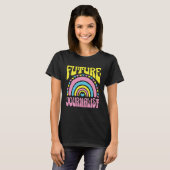Future Journalist Bright Retro Rainbow Journalists T-shirt (Voorkant volledig)