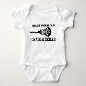 Future Lacrosse Player Baby Funny Cradle Skills Ba Romper (Voorkant)