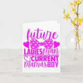 Future Ladies Man Current Mamas Boy Valentine Son  Kaart (Gele Bloem)