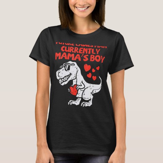Future Ladies Man Mamas Boy Dino Toddler Boys Vale T-shirt (Voorkant)