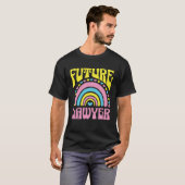 Future Lawyer Bright Retro Rainbow Lawyers Trainin T-shirt (Voorkant volledig)