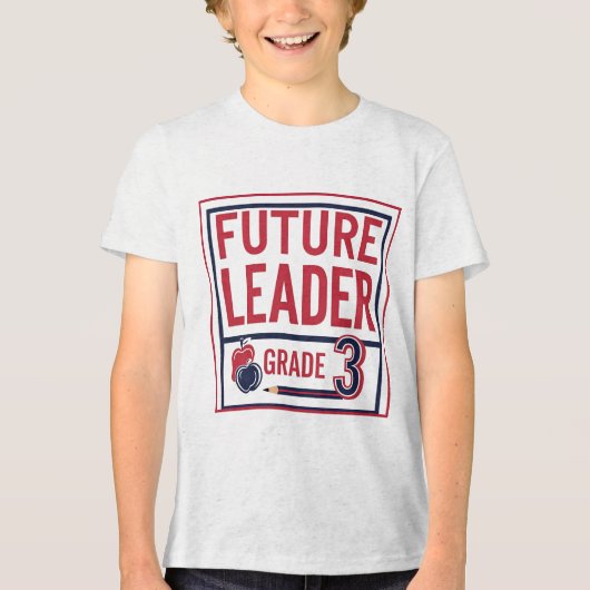 Future Leader Grade 3 – Custom School  Tri-Blend Shirt (Voorkant)