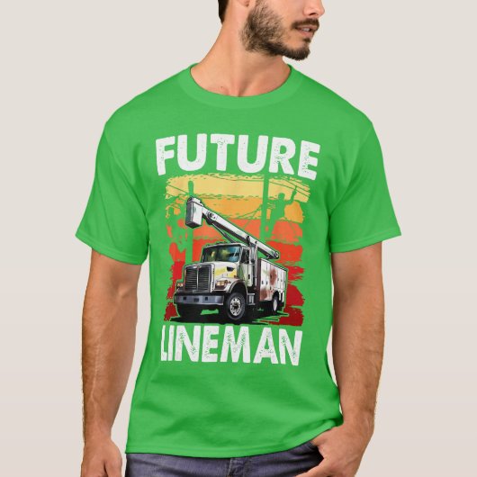 Future Lineman Bucketruck Kid Future Electric Cabl T-shirt (Voorkant)