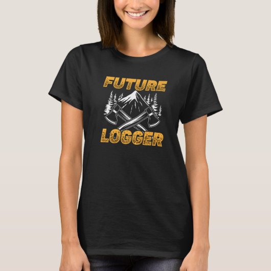 Future Logger Lumberjack Logging Sawmill   T-shirt (Voorkant)