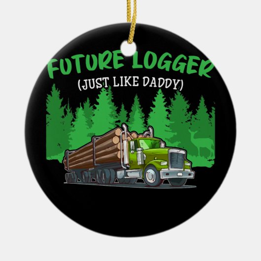 Future LoggerNet als papa Green Skidder Keramisch Ornament (Voorkant)