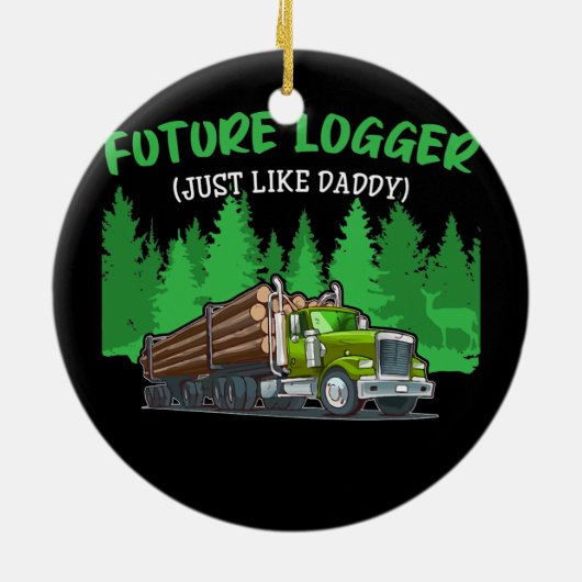 Future LoggerNet als papa Green Skidder Keramisch Ornament (Achterkant)
