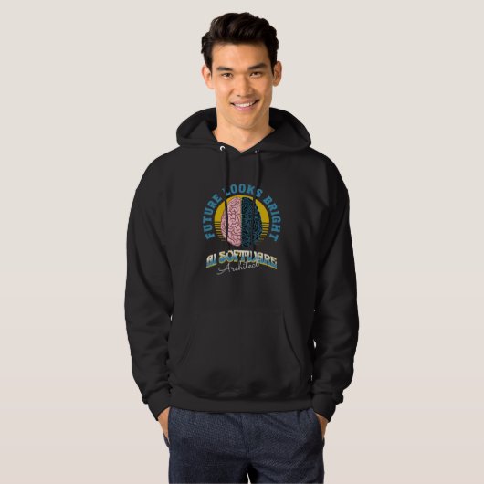 Future Looks Bright Ai Software Architect College  Hoodie (Voorkant volledig)
