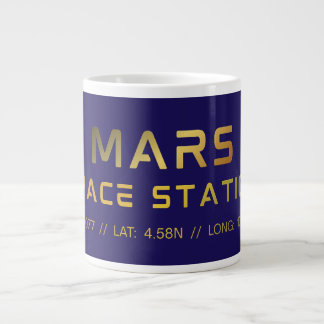 Future Mars Space Station grafische tee met scienc Grote Koffiekop