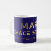 Future Mars Space Station grafische tee met scienc Koffiemok (Voorkant links)