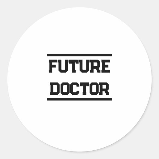 Future Medical Title Minimal Text Design Ronde Sticker (Voorkant)