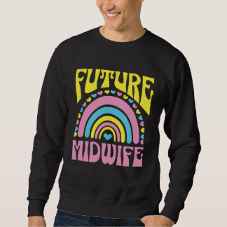 Future Midwife Bright Retro Rainbow Midwifes Train Trui
