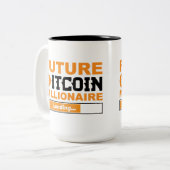 Future Millionaire Bitcoin Humor Cryptocurrency  Tweekleurige Koffiemok (Voorkant links)