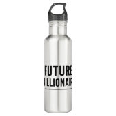 Future Millionaire Bold Black Typografie Modern Waterfles (Voorkant)