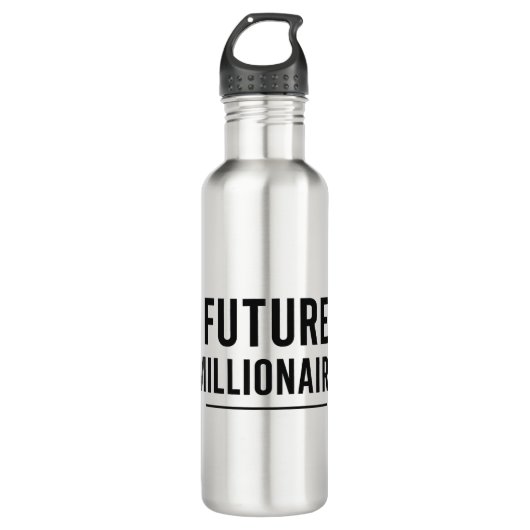 Future Millionaire Bold Black Typografie Modern Waterfles (Voorkant)