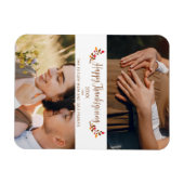 Future Mom Dad 2 custom Photos Happy Thanksgiving Magneet (Horizontaal)