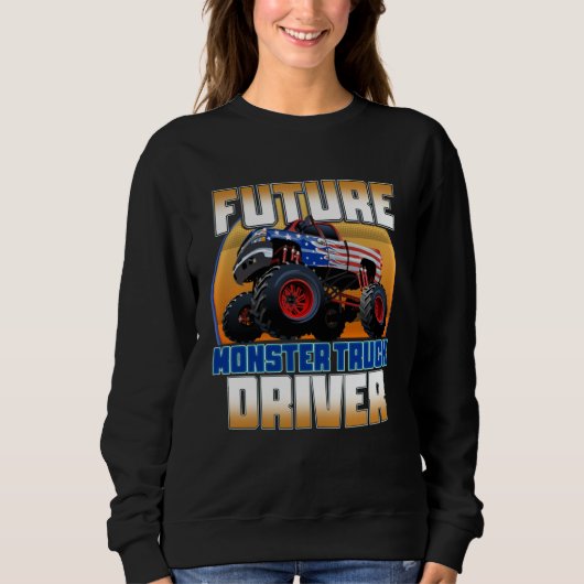 Future Monster Truck Driver Boy s Monster Truck Trui (Voorkant)