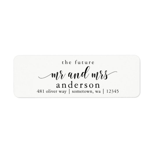 Future Mr and Mrs Glyph Return Address Labels (Voorkant)
