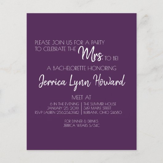 Future Mr. en mevrouw Bachelorette Flyer (Voorkant)