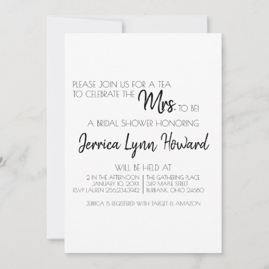 Future Mr. & Mrs Bridal Shower Invitation Kaart (Voorkant)
