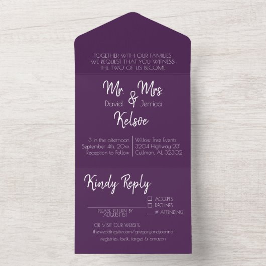 Future Mr. & Mrs Wedding Invitation All In One Uitnodiging (Binnen)