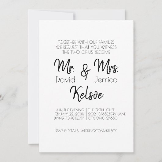 Future Mr. & Mrs Wedding Kaart (Voorkant)