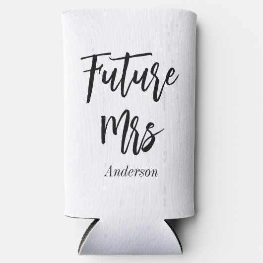 Future Mrs Black White Bachelorette Seltzer Blikjeskoeler (Voorkant)