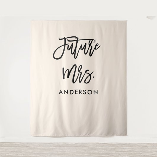 Future Mrs Bruidsfeest Achtergrond Foto Booth  Wandkleed (Voorkant)